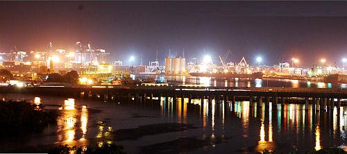 View of Karachi harbor (from Beach Luxury Hotel)