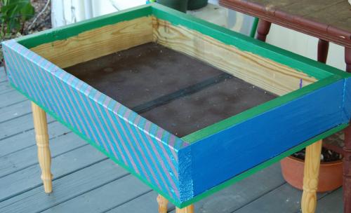 Mini garden box/table, ready to be filled.