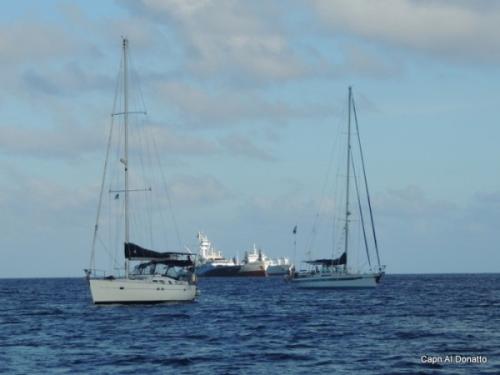 "Silhouette" and "Irie II" off Christmas Island
