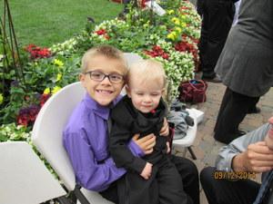 Cousins; Noah holding Nikolas