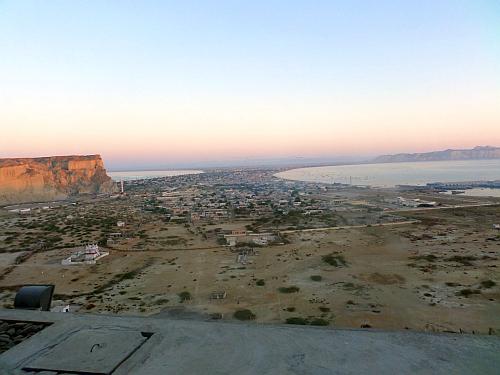 Gwadar city view at dusk, from the hill
