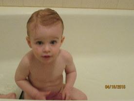 Grandkid in the tub