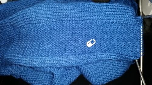 16 May 2018 Blue Flax Sweater One Sleeve Incomplete