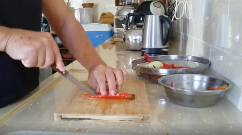 Preparing Chili paste 