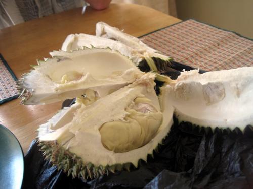 Durian after opening