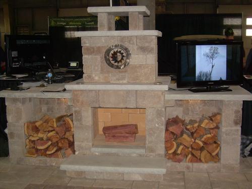 outdoor fireplace display