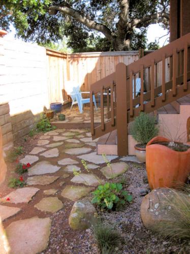 Courtyard, steps and patio.