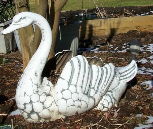 Cast aluminum swan. My favorite