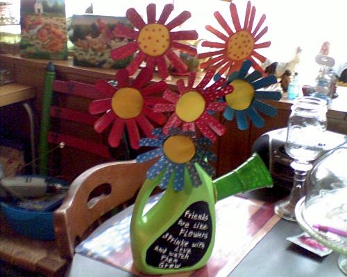 flowers I made for watering can
