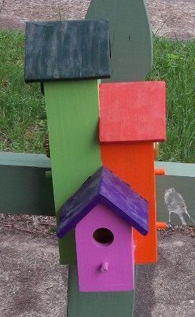 Triplex birdhouse purple side